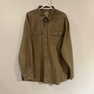 Vintage L.L.Bean sunwashed canvas men’s shirt 100% cotton button up long sleeve